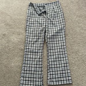 Shein black plaid with tan pants